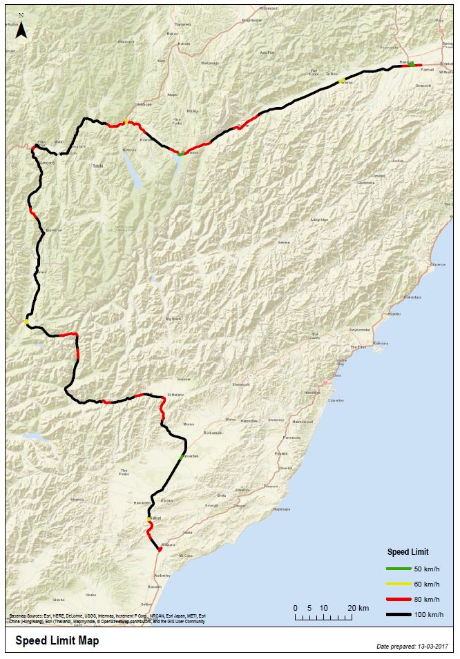Map of Certain State Highways in the South Island
